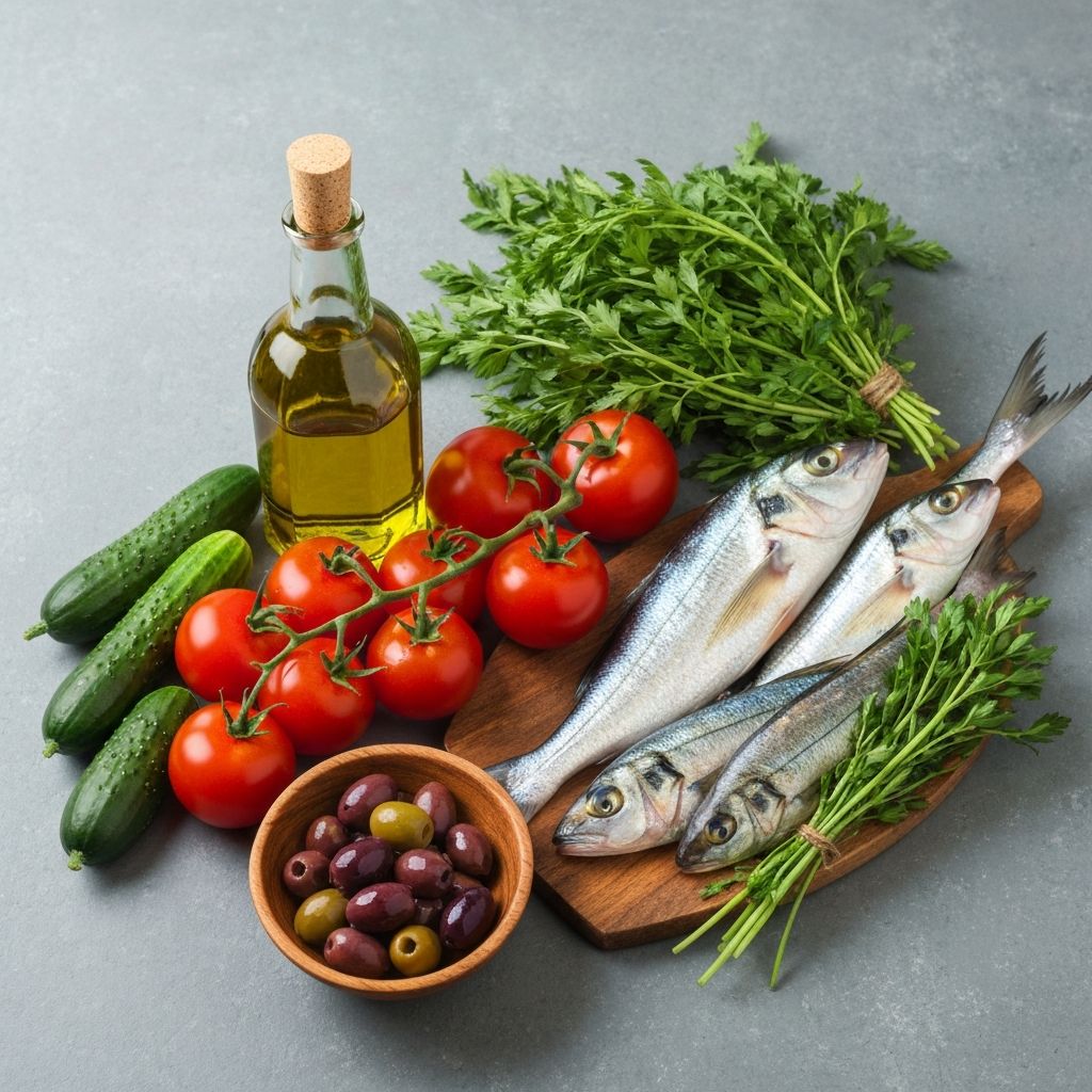 Välimeren ruokavalion ruoka-aineita